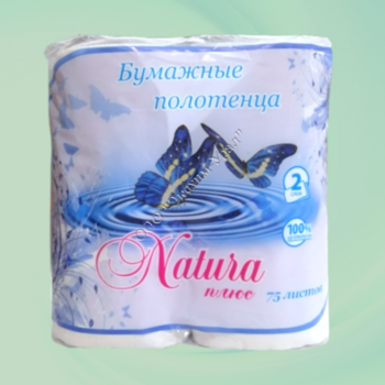 Полотенца бумажные Натура плюс, белые, 2-хслойные, 2 рулона/уп - Экохим-Урал - промышленная химия, бытовая химия, оптом